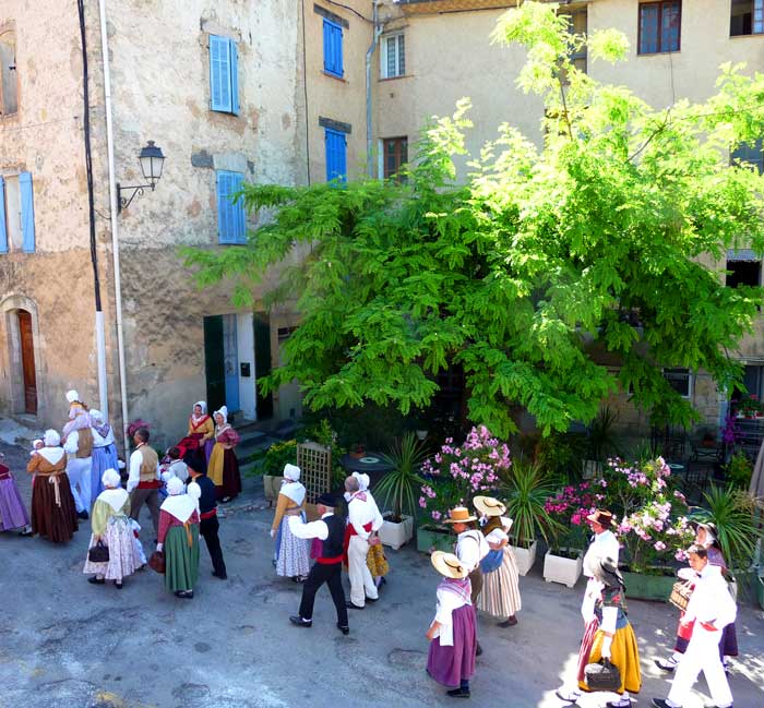 19th Century period costumes are paraded through the village, past Bon Souvenir